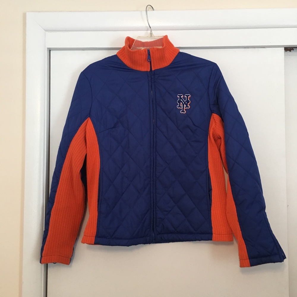 Vintage Mets Women’s Jacket Orange & Blue Size M